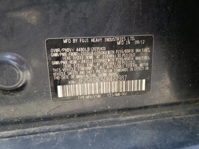 Photo 9 VIN: JF2SHABC5DH427987 - SUBARU FORESTER 2 