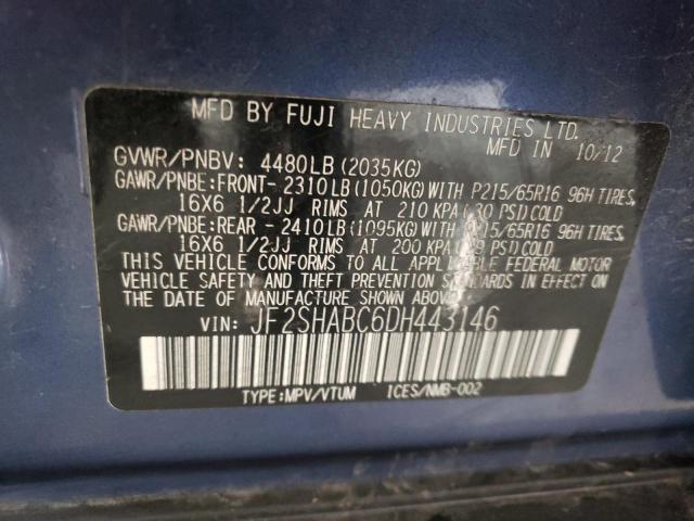 Photo 12 VIN: JF2SHABC6DH443146 - SUBARU FORESTER 2 