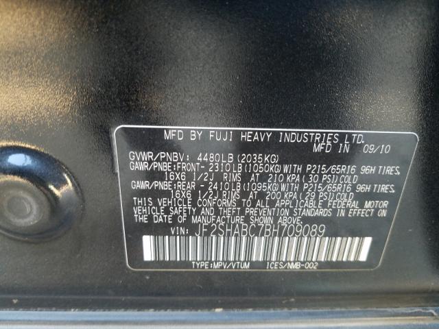 Photo 9 VIN: JF2SHABC7BH709089 - SUBARU FORESTER 2 