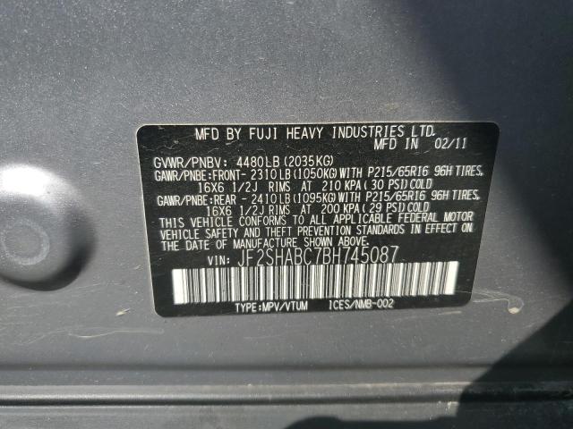 Photo 11 VIN: JF2SHABC7BH745087 - SUBARU FORESTER 2 