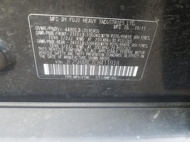 Photo 9 VIN: JF2SHABC7CH411918 - SUBARU FORESTER 2 