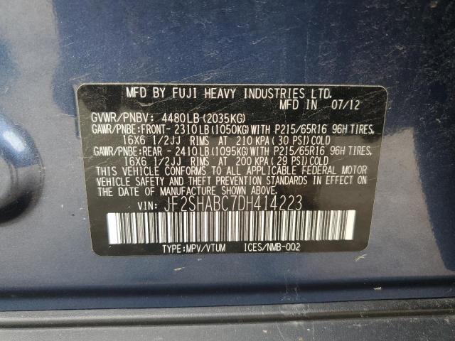 Photo 12 VIN: JF2SHABC7DH414223 - SUBARU FORESTER 