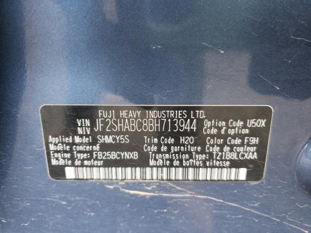 Photo 9 VIN: JF2SHABC8BH713944 - SUBARU FORESTER 2 