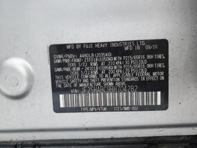 Photo 12 VIN: JF2SHABC9BH704282 - SUBARU FORESTER 2 