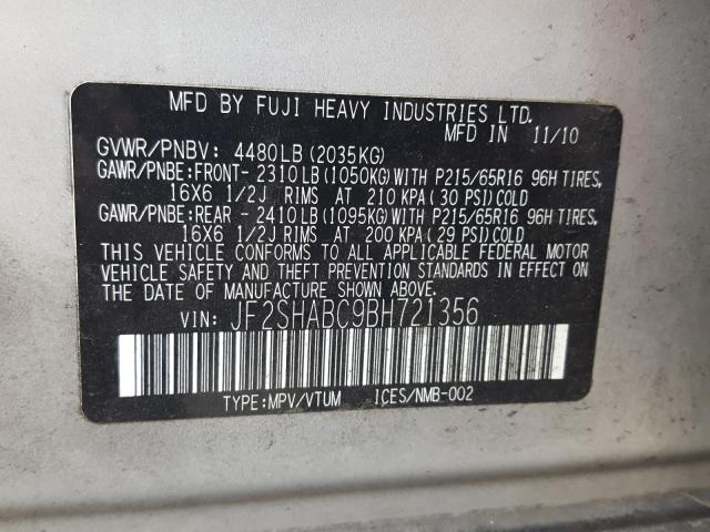 Photo 9 VIN: JF2SHABC9BH721356 - SUBARU FORESTER 2 