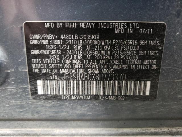 Photo 11 VIN: JF2SHABCXBH773370 - SUBARU FORESTER 