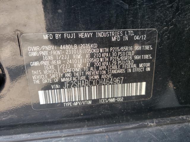 Photo 9 VIN: JF2SHABCXCH464967 - SUBARU FORESTER 2 