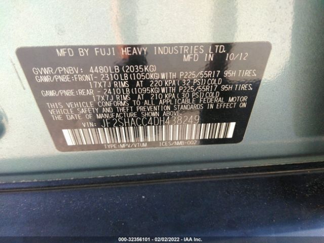 Photo 8 VIN: JF2SHACC4DH438249 - SUBARU FORESTER 