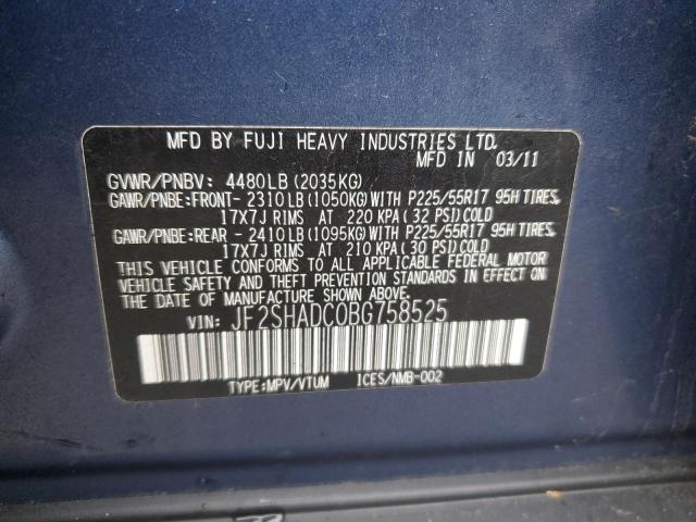 Photo 12 VIN: JF2SHADC0BG758525 - SUBARU FORESTER 2 