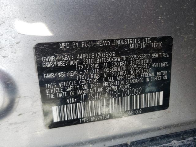 Photo 9 VIN: JF2SHADC0BH720092 - SUBARU FORESTER 2 