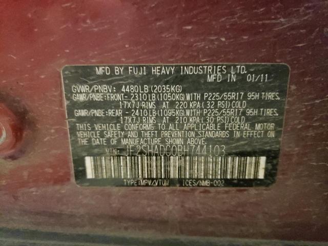 Photo 9 VIN: JF2SHADC0BH744103 - SUBARU FORESTER 2 