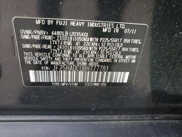 Photo 11 VIN: JF2SHADC0BH777781 - SUBARU FORESTER 