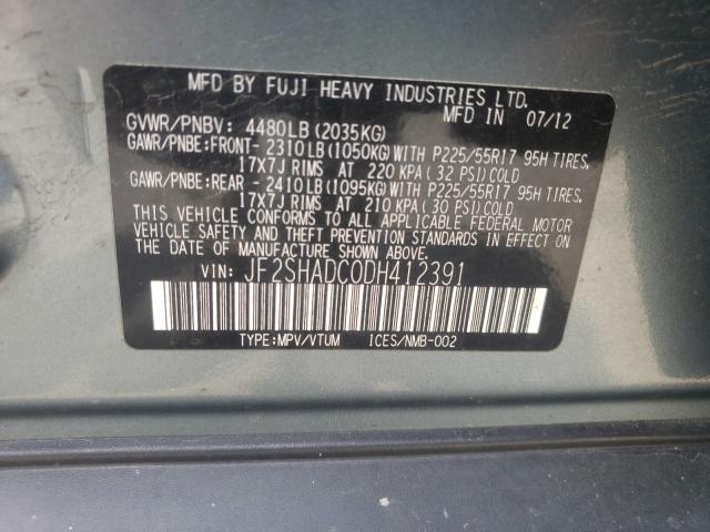 Photo 9 VIN: JF2SHADC0DH412391 - SUBARU FORESTER 2 