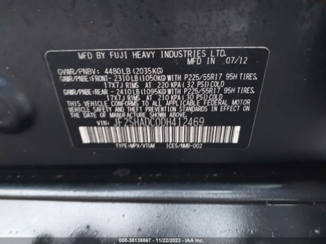 Photo 8 VIN: JF2SHADC0DH412469 - SUBARU FORESTER 