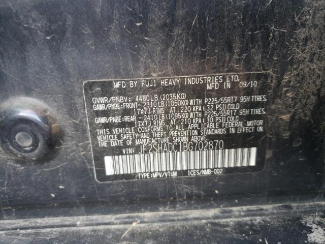 Photo 11 VIN: JF2SHADC1BG702870 - SUBARU FORESTER 