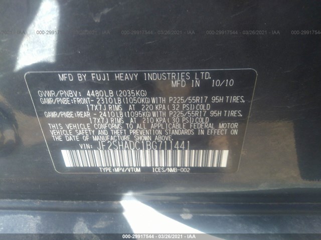 Photo 8 VIN: JF2SHADC1BG711441 - SUBARU FORESTER 