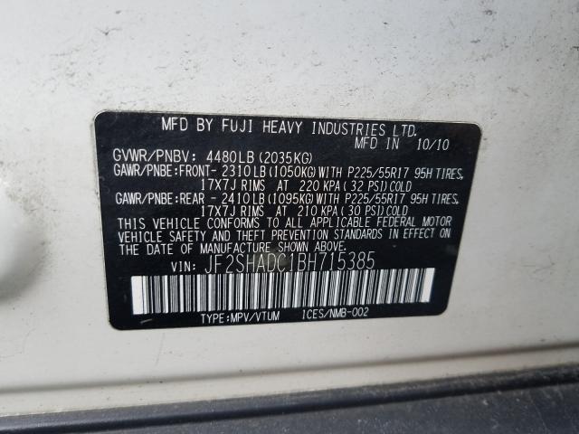 Photo 9 VIN: JF2SHADC1BH715385 - SUBARU FORESTER 