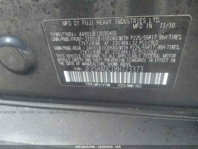 Photo 8 VIN: JF2SHADC1BH723373 - SUBARU FORESTER 