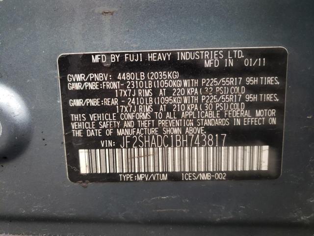 Photo 9 VIN: JF2SHADC1BH743817 - SUBARU FORESTER 2 