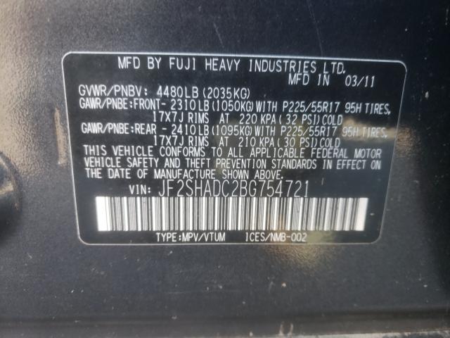 Photo 9 VIN: JF2SHADC2BG754721 - SUBARU FORESTER 2 