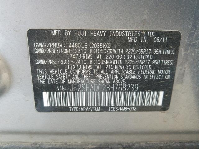 Photo 9 VIN: JF2SHADC2BH768239 - SUBARU FORESTER 2 