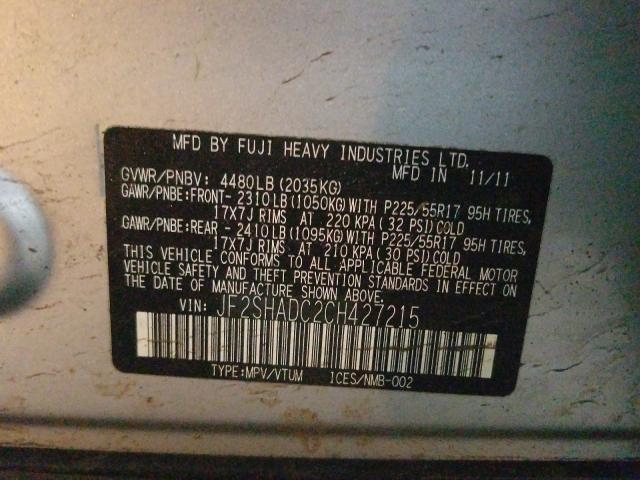 Photo 9 VIN: JF2SHADC2CH427215 - SUBARU FORESTER 2 