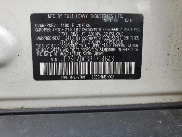 Photo 11 VIN: JF2SHADC3BH714643 - SUBARU FORESTER 