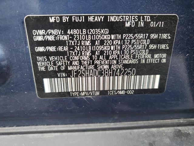 Photo 11 VIN: JF2SHADC3BH742250 - SUBARU FORESTER 2 