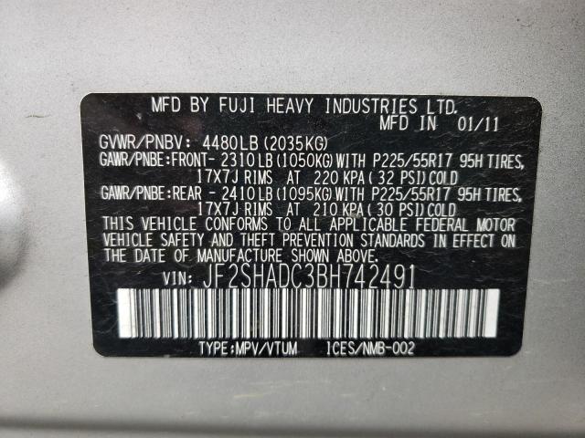 Photo 9 VIN: JF2SHADC3BH742491 - SUBARU FORESTER 2 