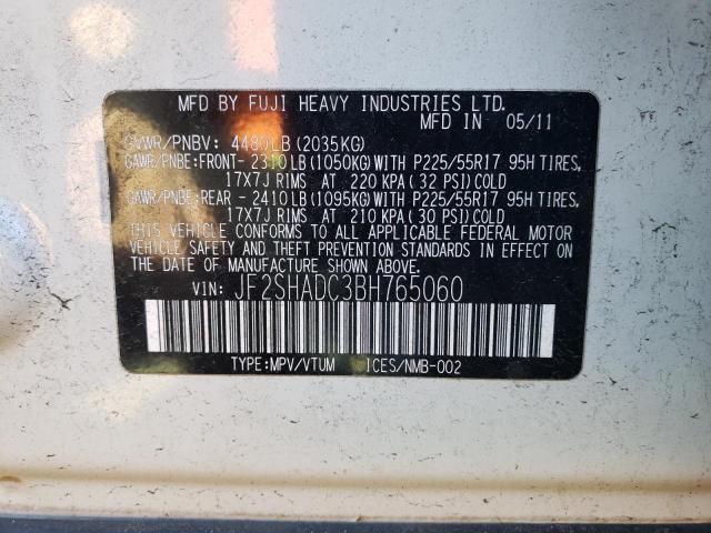 Photo 9 VIN: JF2SHADC3BH765060 - SUBARU FORESTER 2 