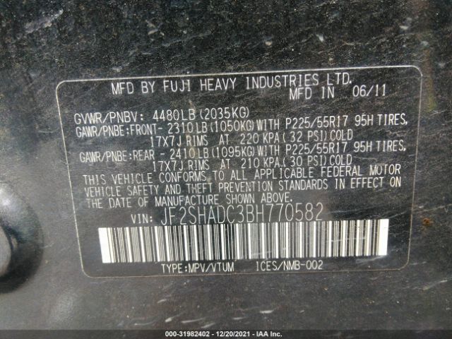 Photo 8 VIN: JF2SHADC3BH770582 - SUBARU FORESTER 