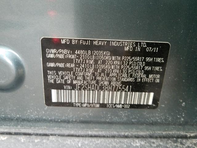 Photo 9 VIN: JF2SHADC3BH775541 - SUBARU FORESTER 