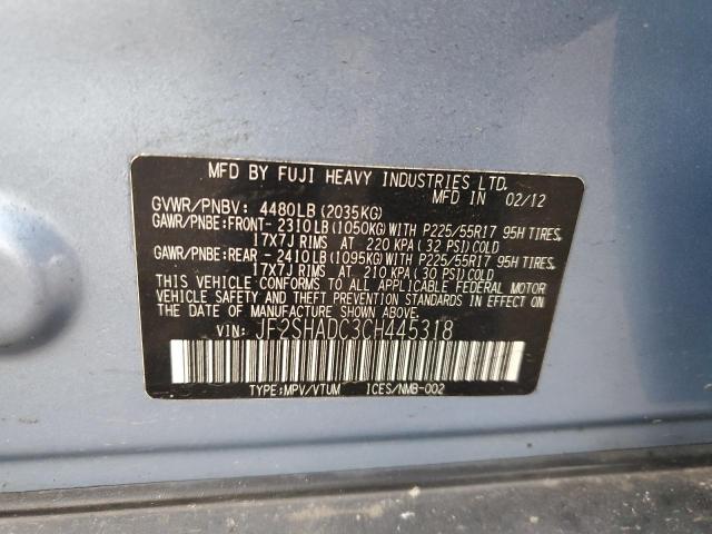 Photo 11 VIN: JF2SHADC3CH445318 - SUBARU FORESTER 