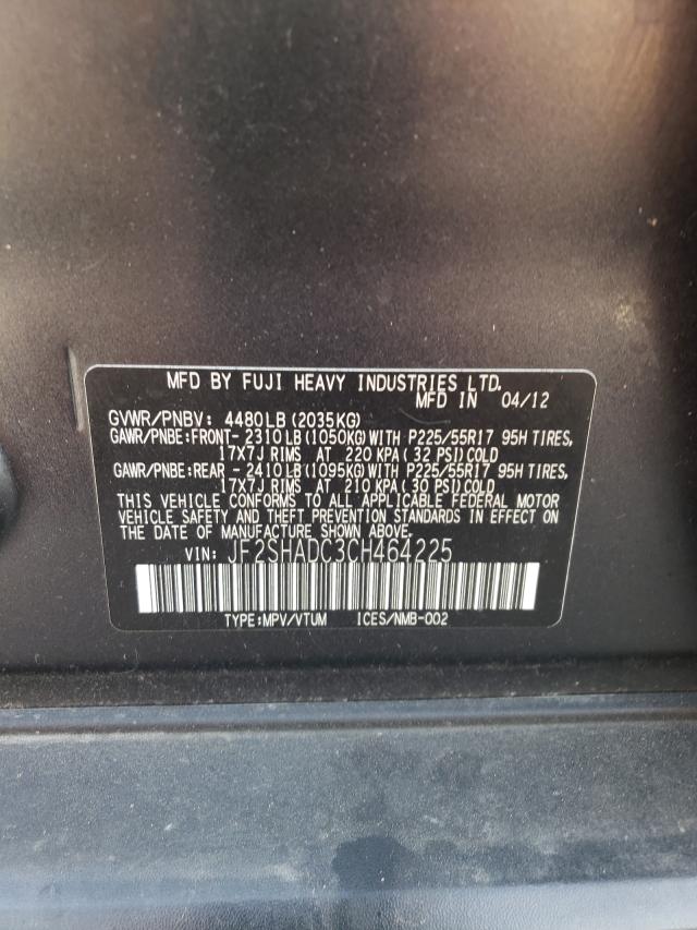 Photo 9 VIN: JF2SHADC3CH464225 - SUBARU FORESTER 2 