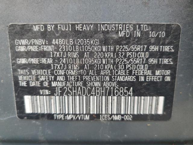 Photo 11 VIN: JF2SHADC4BH716854 - SUBARU FORESTER 