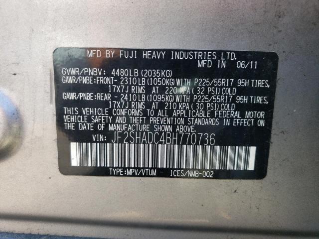 Photo 12 VIN: JF2SHADC4BH770736 - SUBARU FORESTER 2 