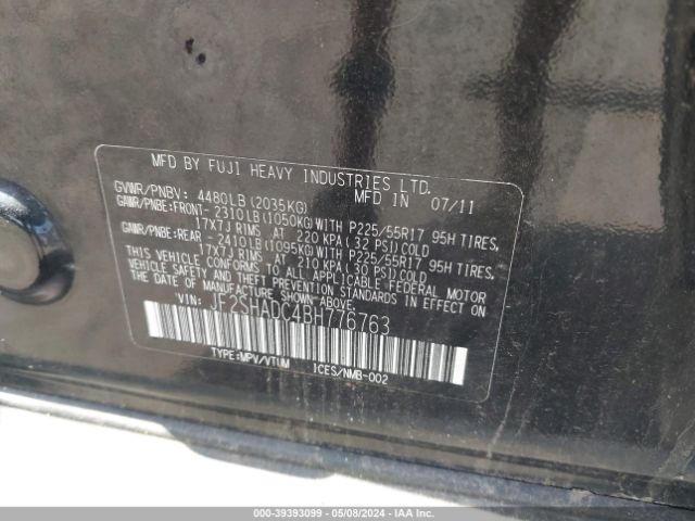 Photo 8 VIN: JF2SHADC4BH776763 - SUBARU FORESTER 