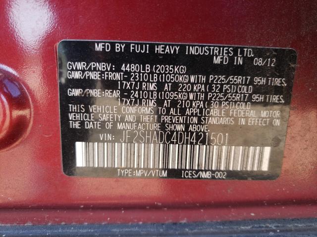 Photo 9 VIN: JF2SHADC4DH421501 - SUBARU FORESTER 2 