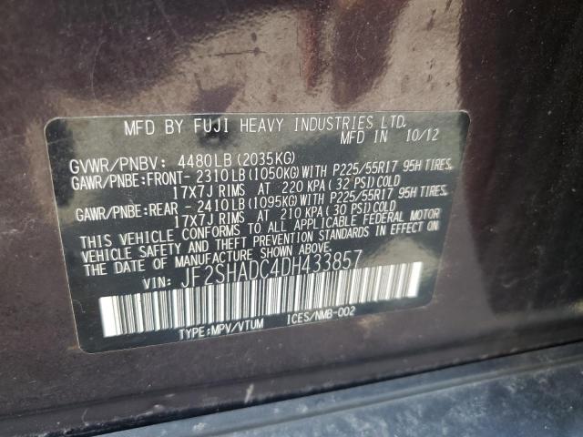 Photo 12 VIN: JF2SHADC4DH433857 - SUBARU FORESTER 2 