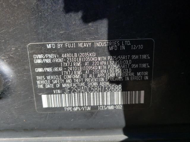 Photo 11 VIN: JF2SHADC5BH732688 - SUBARU FORESTER 2 