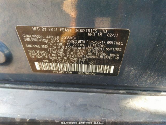 Photo 8 VIN: JF2SHADC5BH751581 - SUBARU FORESTER 