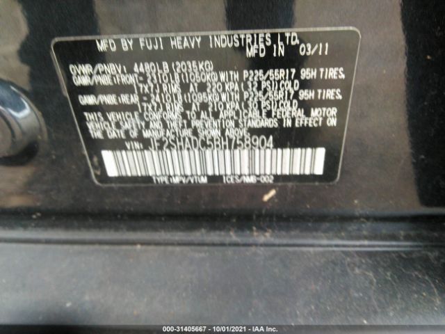 Photo 8 VIN: JF2SHADC5BH758904 - SUBARU FORESTER 