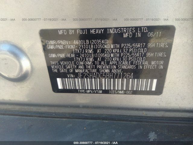 Photo 8 VIN: JF2SHADC5BH771264 - SUBARU FORESTER 