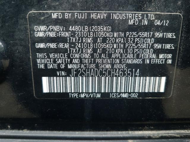 Photo 9 VIN: JF2SHADC5CH463514 - SUBARU FORESTER 2 