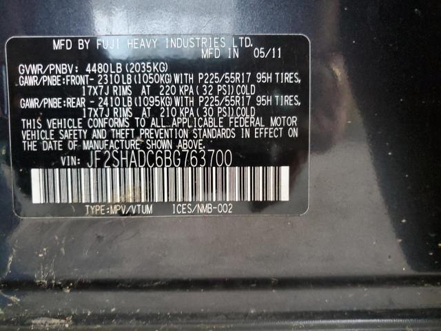 Photo 11 VIN: JF2SHADC6BG763700 - SUBARU FORESTER 2 