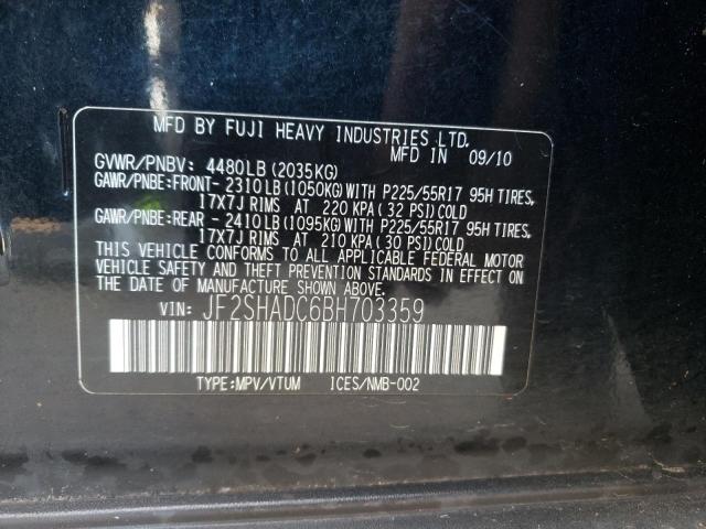 Photo 12 VIN: JF2SHADC6BH703359 - SUBARU FORESTER 2 