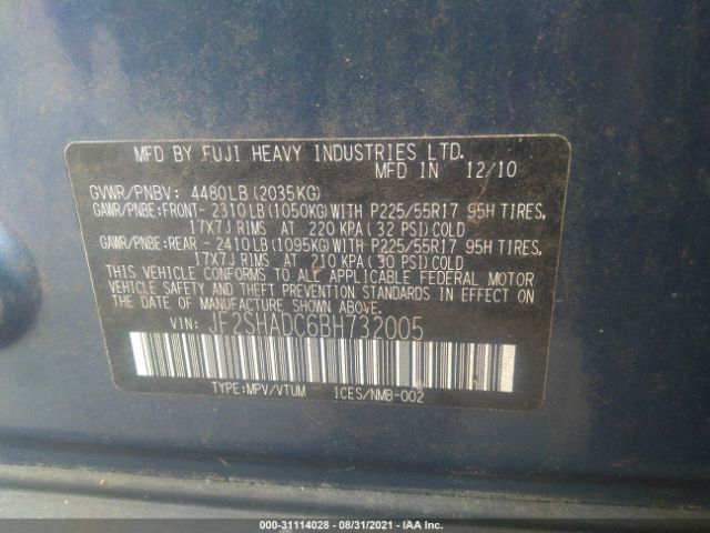 Photo 8 VIN: JF2SHADC6BH732005 - SUBARU FORESTER 