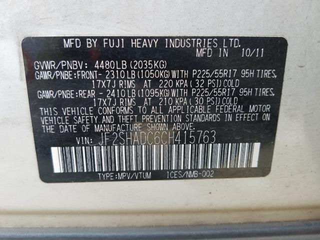 Photo 9 VIN: JF2SHADC6CH415763 - SUBARU FORESTER 2 