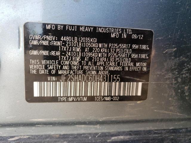 Photo 12 VIN: JF2SHADC6DH431155 - SUBARU FORESTER 