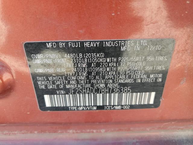 Photo 12 VIN: JF2SHADC7BH736385 - SUBARU FORESTER 2 